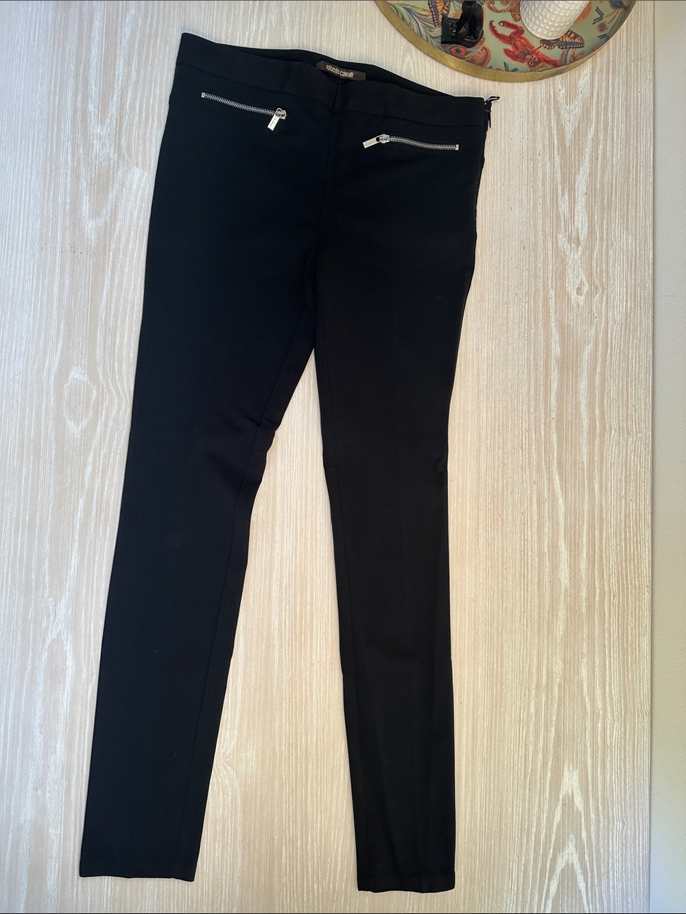 Roberto Cavalli Black Women's Pants with Zip Pocket Detail size 44